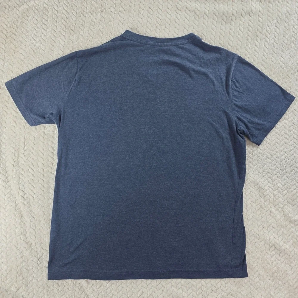Banana Republic Mens L Navy T-Shirt Eco Premium Wash V-Neck Heathered 532963-08